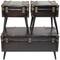 Black Faux Leather Studded Coffee Table Set